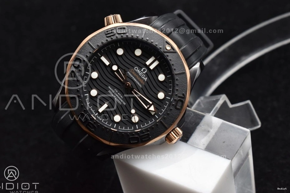 43.5mm 1:1 Black 1070 Strap Best Trendsetting A Black Bezel RG 300m Edition Black VSF Ceramic Rubber Dial on Seamaster 0731